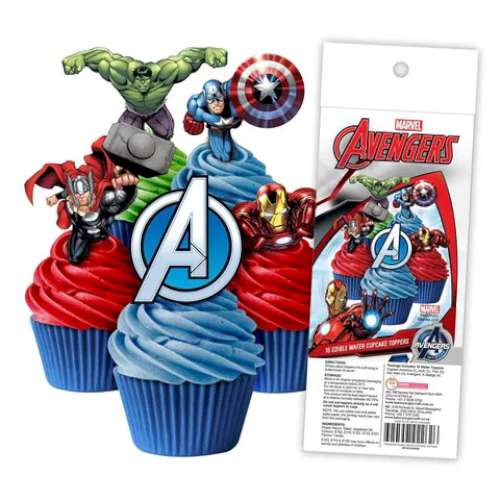 Edible Wafer Paper Cupcake Decorations - Avengers - Click Image to Close